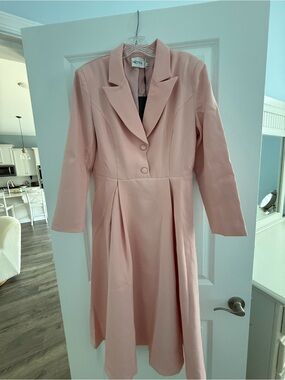 Blush Pink Long Sleeve Tailored Fit Dress